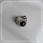 Украшения handmade. Livemaster - original item Ring with black agate under silver. Handmade.