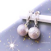 Украшения handmade. Livemaster - original item Earrings with textured balls on English locks silver. Handmade.