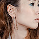 Order Long silver stud earrings with bright red garnet. Honey Hany Jewelry by Olga Khan. Livemaster. . Earrings Фото №3