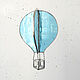 Интерьерная подвеска Воздушный шар, голубой. Подвески. Витражи Насти Зайцевой (zaytsevaglass). Интернет-магазин Ярмарка Мастеров.  Фото №2
