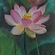 Order Picture of a pink Lotus flower on a green background in a frame, pastel. olga-klim (olga-klim). Livemaster. . Pictures Фото №3