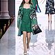 Экошуба и платье Aventurine , премиум класс. Шубы. Одежда и аксессуары Батик ANN LOOK. Ярмарка Мастеров.  Фото №15