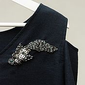 Одежда handmade. Livemaster - original item Blusa con bordado de Pescado, lino. Handmade.