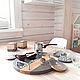 Круглый поднос с подставками подсвечниками из дерева Coffee Time. Подносы. COOLWOODecor Вешалки Декор Игрушки. Интернет-магазин Ярмарка Мастеров.  Фото №2