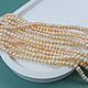 Thread 18 cm Natural pearls approx. 4 mm peach (5438), Beads1, Voronezh,  Фото №1