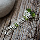 Silver earrings with chrysolite 'Kiss of spring' 925 sterling silver, Earrings, Yaroslavl,  Фото №1