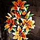 Order Bouquet-lamp of lilies ' Flaming flower'. Elena Krasilnikova. Livemaster. . Table lamps Фото №3