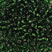 Материалы для творчества handmade. Livemaster - original item 10 gr 10/0 Czech Preciosa beads 57120 green inner silver. Handmade.