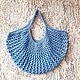 String Bag knitted beach bag, openwork bag ecology blue. String bag. FuxiList  knitting. My Livemaster. Фото №4