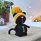 Black cat in a hat. Stuffed Toys. fesartdecor (fesartdecor). Online shopping on My Livemaster.  Фото №2