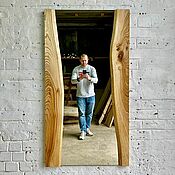 Для дома и интерьера handmade. Livemaster - original item Mirror with frame made of elm slab. Handmade.