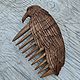 Wooden Hand Carved Hair Comb "Raven". Combs. woodjuniper (woodjuniper). Online shopping on My Livemaster.  Фото №2