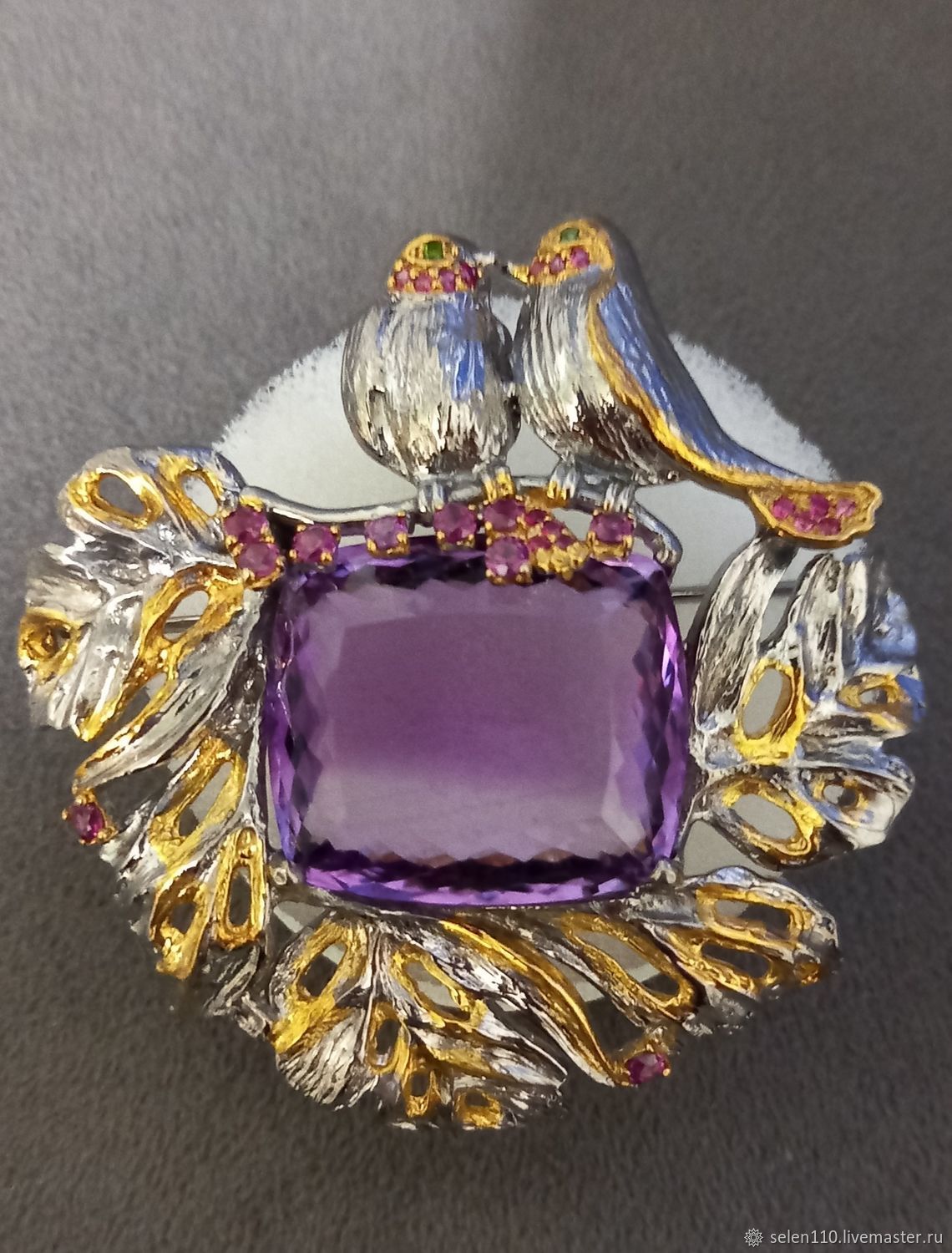 Exclusive Brooch with collectible amethyst, Brooches, Voronezh,  Фото №1