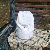 Сумки и аксессуары handmade. Livemaster - original item Backpack denim Pocket WhiteCapII. Handmade.