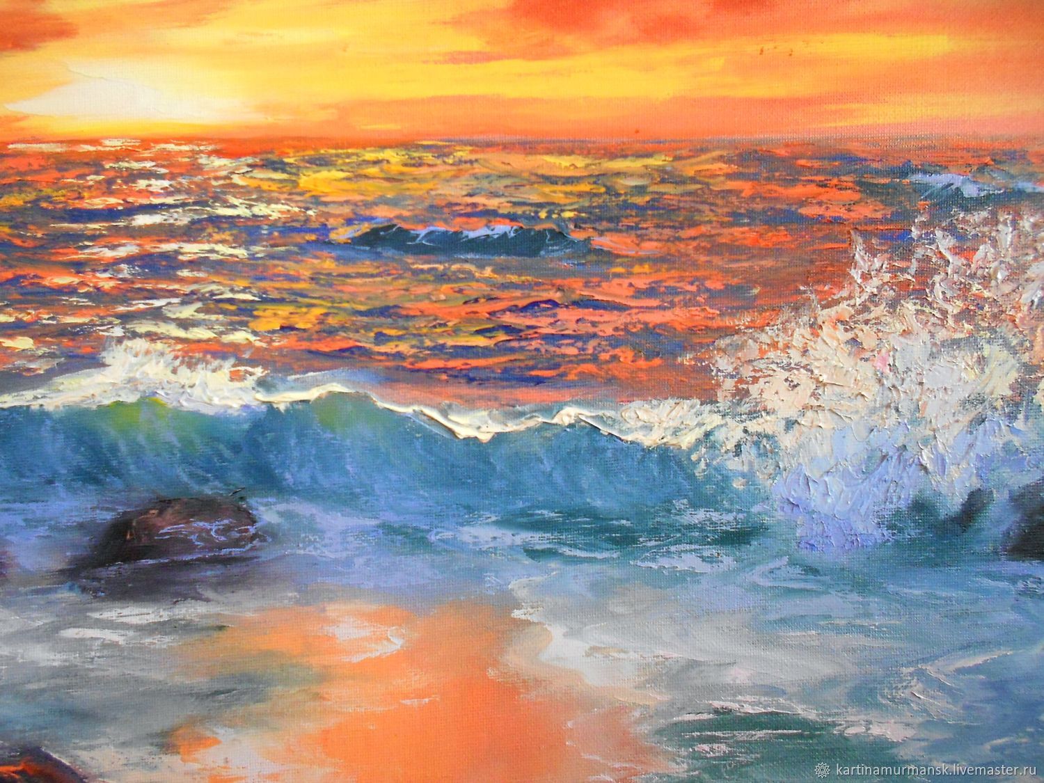 Painting seascape sunset 50/70 