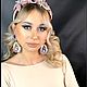 Ободок для волос и серьги с вышивкой из кристаллов и бусин. Розовый. Диадемы. Сказочный мир украшений. Ярмарка Мастеров.  Фото №5