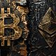Оригинальная картина текстурной пастой Эфирум и Биткоин Золото Черный. Картины. Картины маслом | Ценитель искусства. Ярмарка Мастеров.  Фото №7
