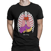 Мужская одежда handmade. Livemaster - original item Cotton Hug t-shirt-Let`s Hug