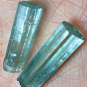 Материалы для творчества handmade. Livemaster - original item Aquamarines(crystals), pair 30/10/8 mm, Sherlova Gora, Transbaikalia. Handmade.