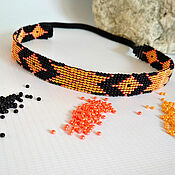 Украшения handmade. Livemaster - original item Headband - elastic band made of beads in Boho style Ethnic Hair Hoop. Handmade.