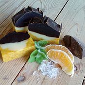 Косметика ручной работы handmade. Livemaster - original item Natural soap from scratch Orange in Mint Chocolate. Handmade.