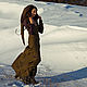 Платье Эльфа Эльфийское платье льняное в пол из льна хаки с капюшоном, Платья, Москва,  Фото №1