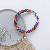 Украшения handmade. Livemaster - original item The bracelet is a string of beads striped Rainbow. Handmade.