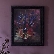 Картины и панно handmade. Livemaster - original item Purple irises, flower painting, oil flowers on canvas. Handmade.