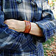 Order Handmade leather bracelet 'Prairie'. schwanzchen. Livemaster. . Hard bracelet Фото №3