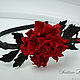 Bezel leather rose with buds. Decoration for hair. Headband. lanssveta. My Livemaster. Фото №6