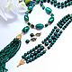 Sautoir, bracelet and earrings made of malachite. Necklace. Magical Beauty Gems. My Livemaster. Фото №4
