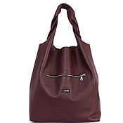 Сумки и аксессуары handmade. Livemaster - original item Burgundy Bag Bag Bag Bag String Bag T-shirt Leather Bordeaux. Handmade.