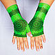 Mitts elastic Mehendi green, Mitts, Moscow,  Фото №1