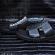 Slippers (flip-flops) men's genuine Python leather, in black. Slippers. SHOES&BAGS. My Livemaster. Фото №4