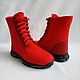 Felted shoes with a running sole red. Boots. Zhanna. My Livemaster. Фото №5