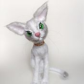 Куклы и игрушки handmade. Livemaster - original item White cat knitted interior toy. Handmade.