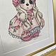 Заказать Картина вышитая крестом Зайка в платье Вышивка крестиком. Embroidery by Alena. Ярмарка Мастеров. . Картины Фото №3