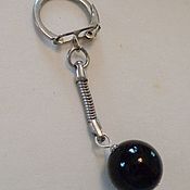 Сумки и аксессуары handmade. Livemaster - original item Keychain with black agate large! ball 16 mm. Handmade.