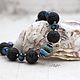 Браслет "Moon": lampwork, лава, искусственный жемчуг. Браслет из бусин. 'A.Belfort', авторские украшения. Ярмарка Мастеров.  Фото №4