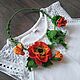  В цветущих маках. Колье. Knitted flowers. Ярмарка Мастеров.  Фото №6