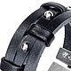 Black leather bracelet with three studs. Bead bracelet. V&V Leather Studio. Online shopping on My Livemaster.  Фото №2