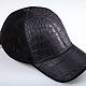 Бейсболка из натуральной кожи крокодила IMA0327BZ. Бейсболки. CrocShop товары из экзотической кожи. Ярмарка Мастеров.  Фото №6