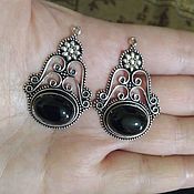 Материалы для творчества handmade. Livemaster - original item a pair of pendants on earrings with black onyx.. Handmade.
