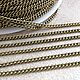 Chain thin, dimension link 3*2 mm, color bronze, wire thickness 0,6 mm . Links closed! Material - brass. (Ref. 3174)
