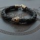 Leather bracelet - Skull, Bead bracelet, Volgograd,  Фото №1