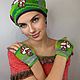 Летние Митенки "Мухоморчики"- хлопок. Митенки. Анна Лесникова      Les accessoires. Ярмарка Мастеров.  Фото №8