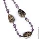 Designer jewelry shell amethyst natural stones, Necklace, Moscow,  Фото №1