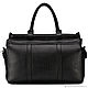 Leather city bag 'foster' (black). Valise. Russian leather Guild. My Livemaster. Фото №4