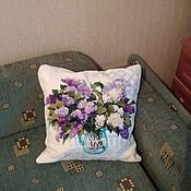 Для дома и интерьера handmade. Livemaster - original item Pillow "Lilac". Handmade.