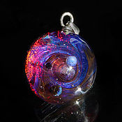 Украшения handmade. Livemaster - original item Pendant ball Celestial body. Silver Universe. Space. Magenta Purple. Handmade.